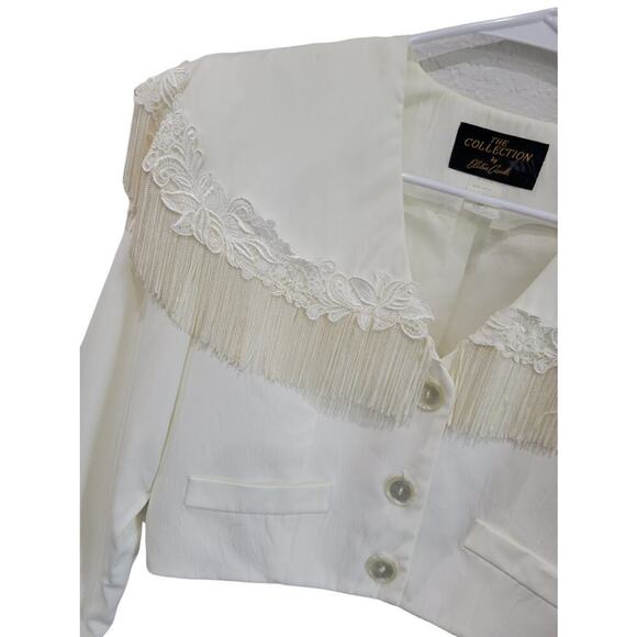 NEW Vintage The Collection By Eletra Casadei Crop Fringe Bolero Jacket Skirt Set - Picture 3 of 14